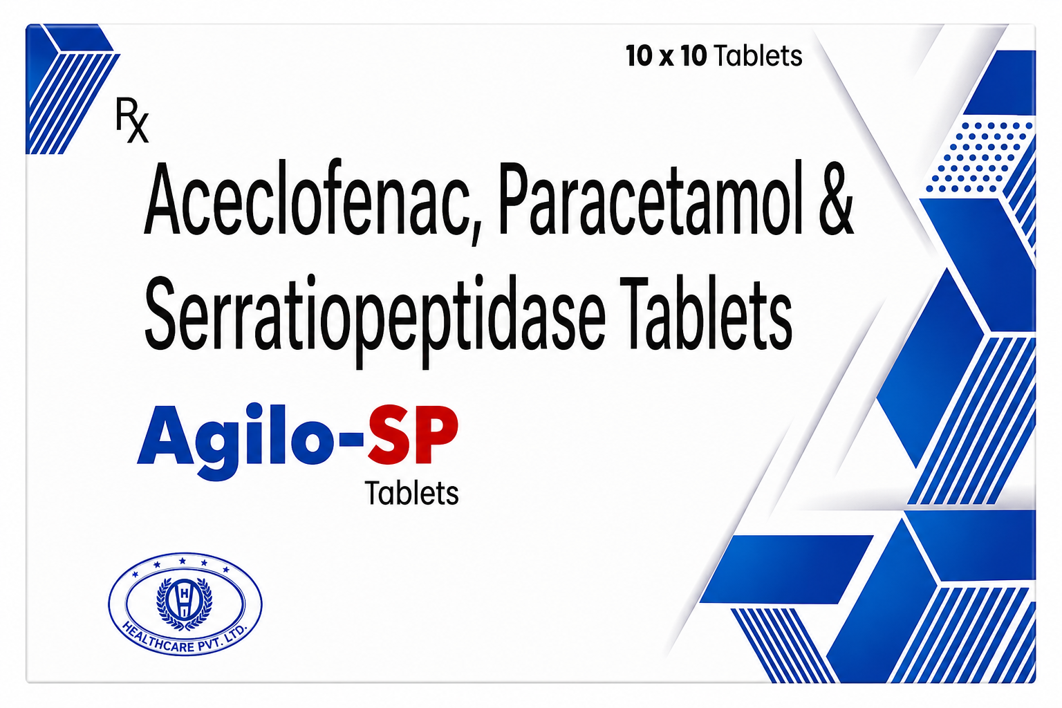 AGILO-SP TABLETS Aceclofenac, Paracetamol & Serratiopeptidase Tablets